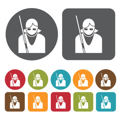 Fototapete - Teacher avatar icon. Set of profession people flat style icons.