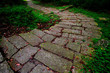 Mountain path of stone pavement