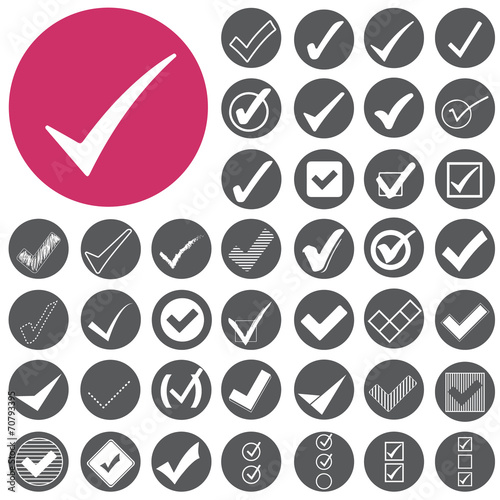 Fotografie, Obraz Check mark sign icons set. Vector Illustration eps10