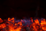 Fototapeta Panele - Hot coals in the fire