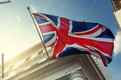Cuadros en Lienzo flag of UK on government building