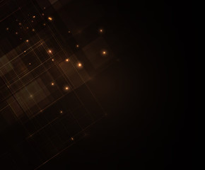 Wall Mural - Orange Squares digital with space for Text - Vector Background