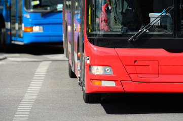 Buses in traffic