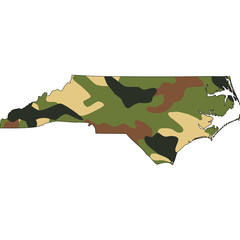 Wall Mural - Camo texture in map - North Carolina