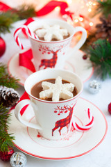 Fototapete - Hot chocolate with marshmallows