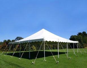 white events tent on a green lawn