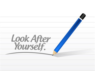 Wall Mural - look after yourself message illustration design