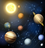 Fototapeta Pokój dzieciecy - Solar system planets illustration