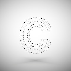 Poster - Three dimensional mesh stylish alphabet letter sign isolated on