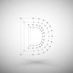 Poster - Three dimensional mesh stylish alphabet letter sign isolated on