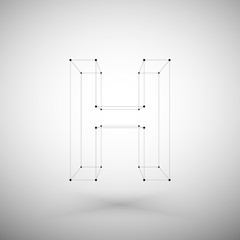 Poster - Three dimensional mesh stylish alphabet letter sign isolated on