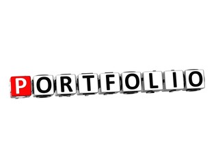 Poster - 3D Word Portfolio on white background