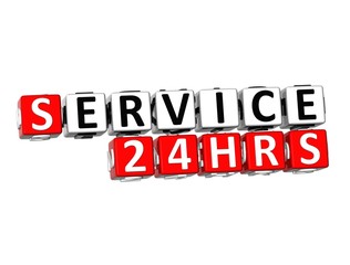 Poster - 3d word service 24 hrs on white background
