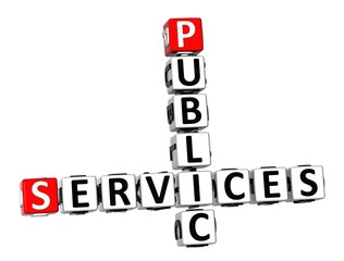 Poster - 3D Crossword Public Services on white background