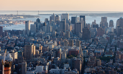 Fototapete - Aerial view of Downtown Manhattan, NYC.