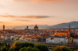 Golden sunset over Florence city, Italy