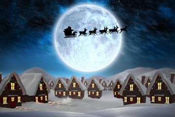 Aufkleber - Composite image of cute christmas village