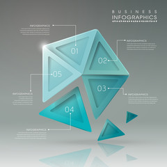 Wall Mural - abstract translucent geometric pentagon infographic elements