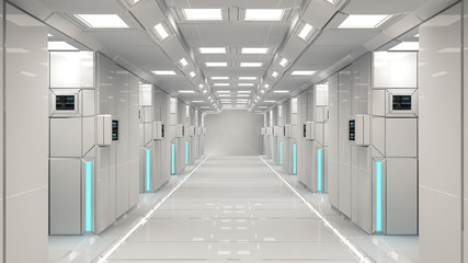 Futuristic corridor interior