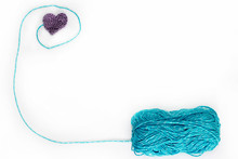 Blue Skein With Crochet Heart