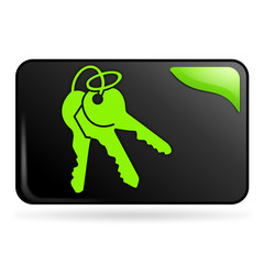 Sticker - clefs sur bouton web rectangle vert