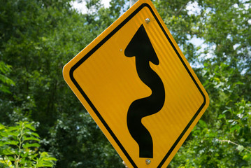 bicycle traffic signs showing curves ahead