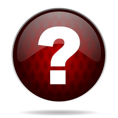 Poster - question mark red glossy web icon on white background.