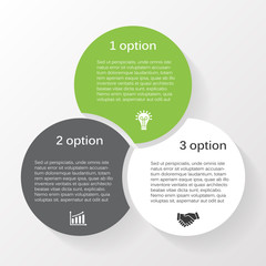 Vector circle infographic diagram 3 options