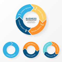 vector circle arrows infographic 1, 2, 3, 4 options