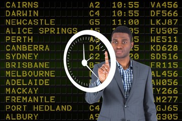 Poster - Composite image of focused businessman pointing