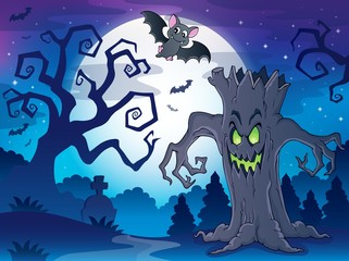 Wall Mural - Scenery with Halloween thematics 1