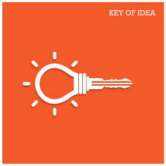 Creative light bulb idea concept with padlock symbol. Key of ide