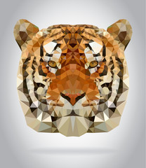 Wall Mural - Tiger head vector isolated geometric illustration
