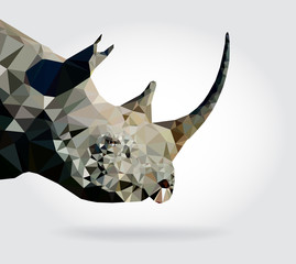 Wall Mural - Rhino head vector geometric modern illustration