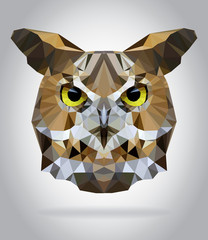 Fototapete - Owl head vector isolated geometric illustration