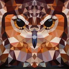 Fototapete - Owl head vector background geometric illustration