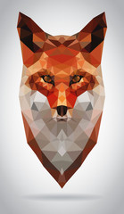 Wall Mural - Fox head vector isolated geometric modern illustration