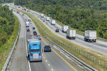 Heavy Traffic On The Interstate Highway