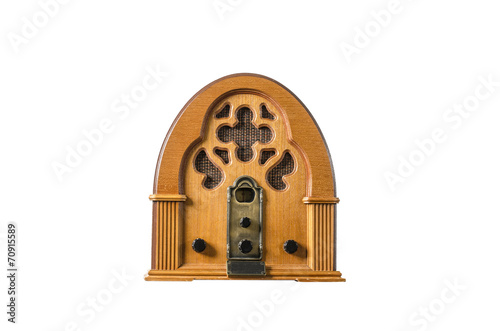 Poster Vintage classic old wooden radio message concept