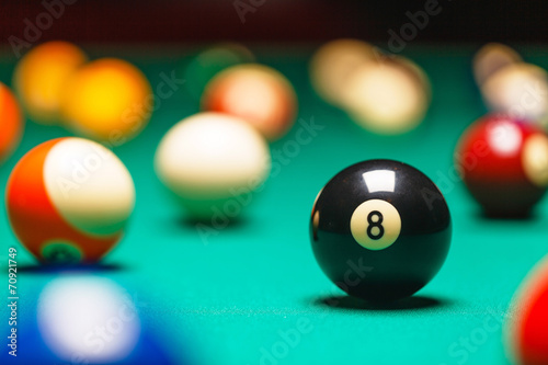 Fotografie, Tablou Billiard balls / A Vintage style photo from a billiard balls in