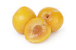 three yellow plums