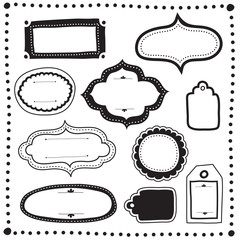 Wall Mural - doodle labels and tags