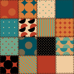 Poster - Quilting design in retro style.