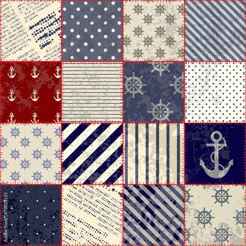 Obraz w ramie quilting design in nautical style