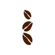 Three grey coffee beans as logo