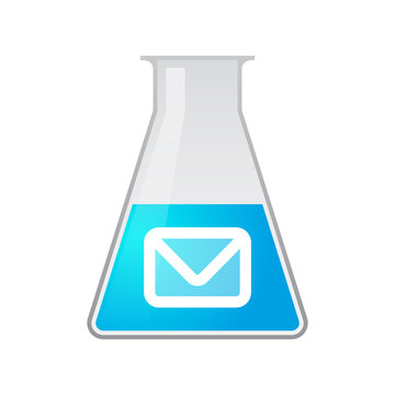 Chemical test tube with an email sign