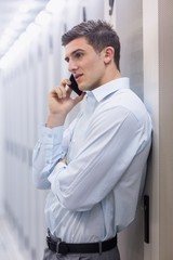 Poster - Young technician on the phone