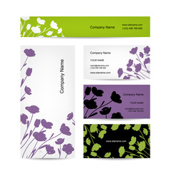 Wall Mural - Business cards design, floral bouquet