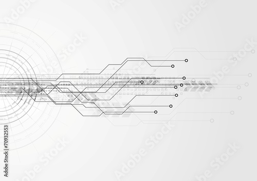 Fotomural Grey hi-tech circuit board background