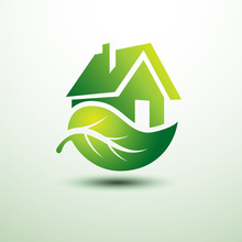 Eco Green House Concept Signs And Icons